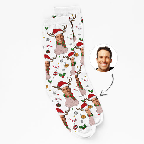 Personalised Willy Face Christmas Socks